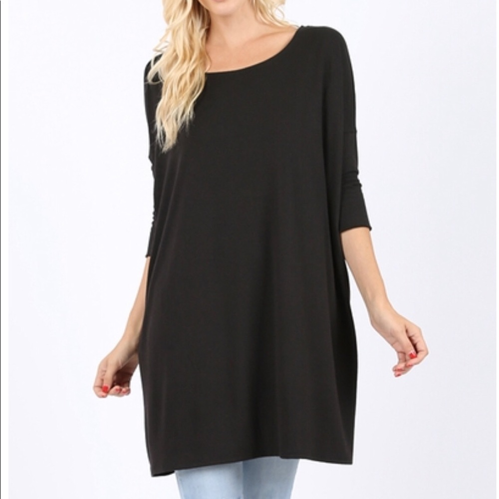Black Longsleeve Batwing Top